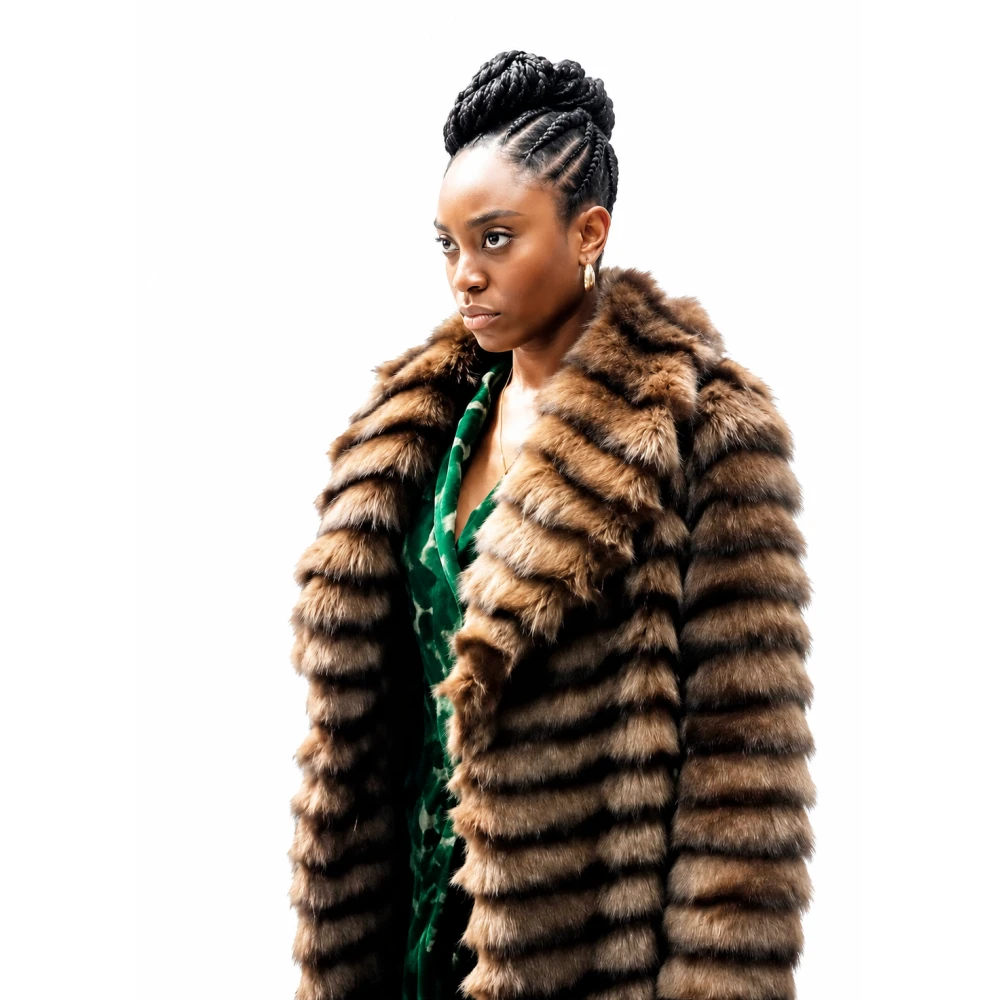 Fightland 2026 Anita Joy Uwajeh Brown Fur Coat | America Suits